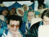 Gute Stimmung im Fanbus nach Karlsruhe, im April 1994